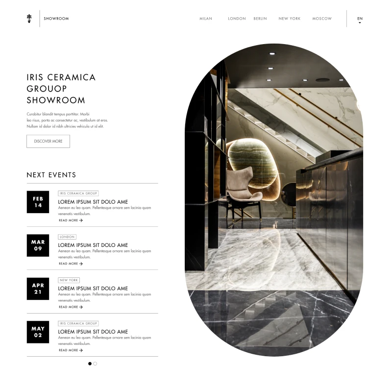 Homepage showrooms